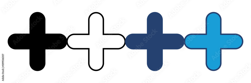 Obraz premium Plus Icon vector. Add plus icon