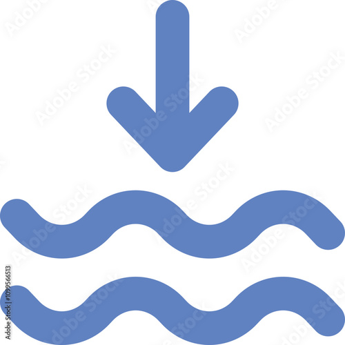 Water-Arrow down icon logo design