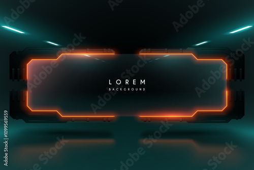 Technology light frame on dark background