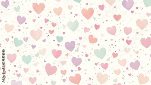 Wallpaper Mural Soft Pastel Heart Patterns for Romantic or Whimsical Designs Torontodigital.ca
