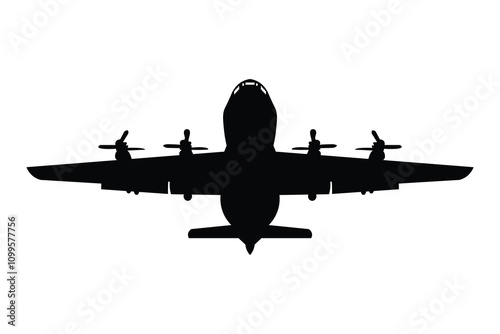C130 Military transportation aircraft vector on a white background. C 130 Cargo