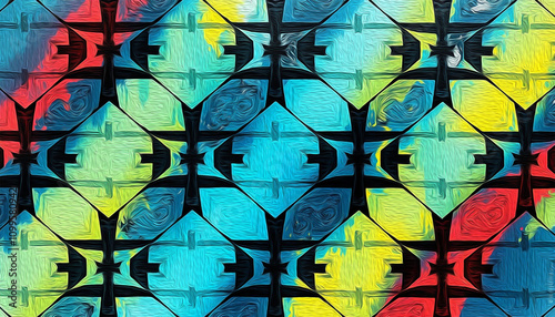 Abstract pattern for printing on wall decorations, fabrics, and for use in graphics.