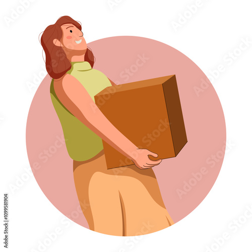 Girl Moving Package