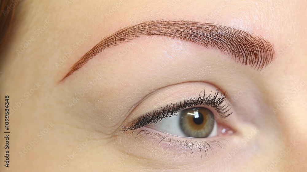 Fototapeta premium Close-Up of Well-Defined Eyebrow on Beautiful Human Eye