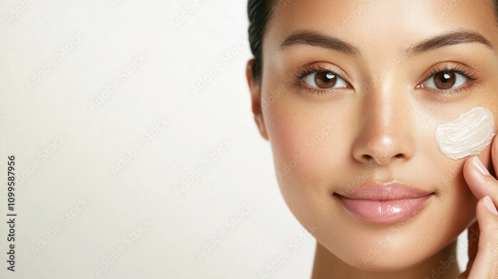 Fototapeta premium Spa day ritual woman pampering skin at beauty spa serene environment close-up perspective on skin care techniques