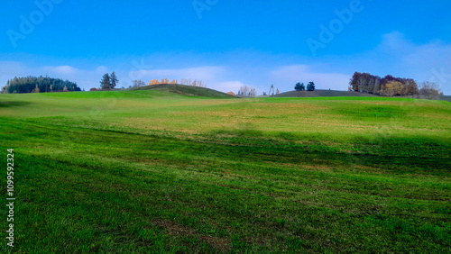 Autumnal landscape of Kashubia Region in Poland. photo