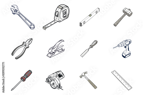 Electrical Hand Tools Graphic New Style Dimple Design