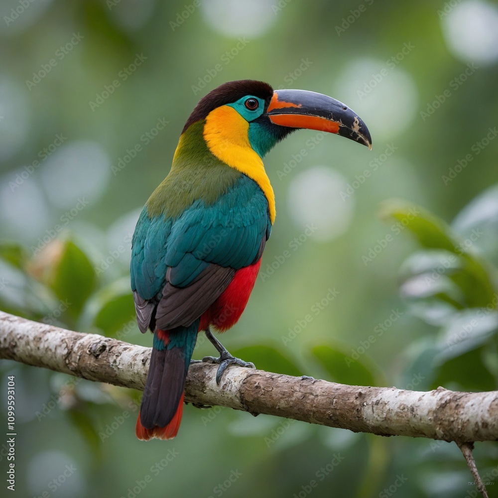 Obraz premium brilliant Gould’s Toucanet perched