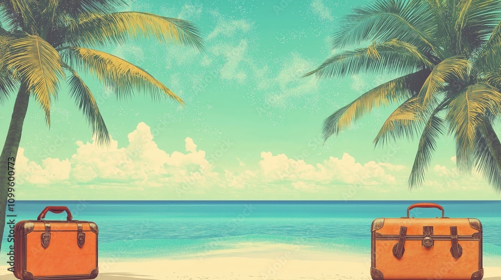 Obraz premium Tropical Beach Vacation Background for Advertising