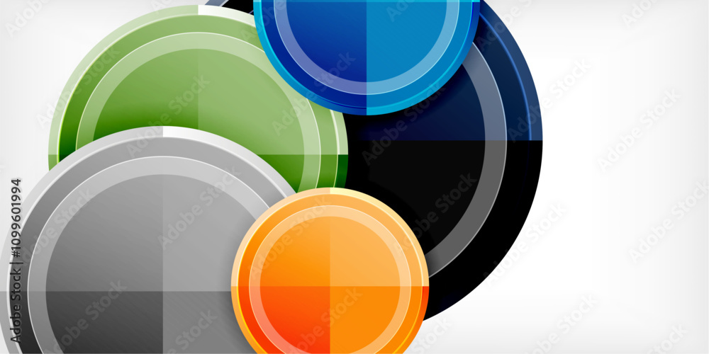 Obraz premium Minimal geometric abstract background. Circle triangle design