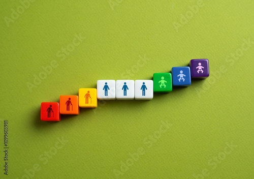 Canvas Print Population growth and decline