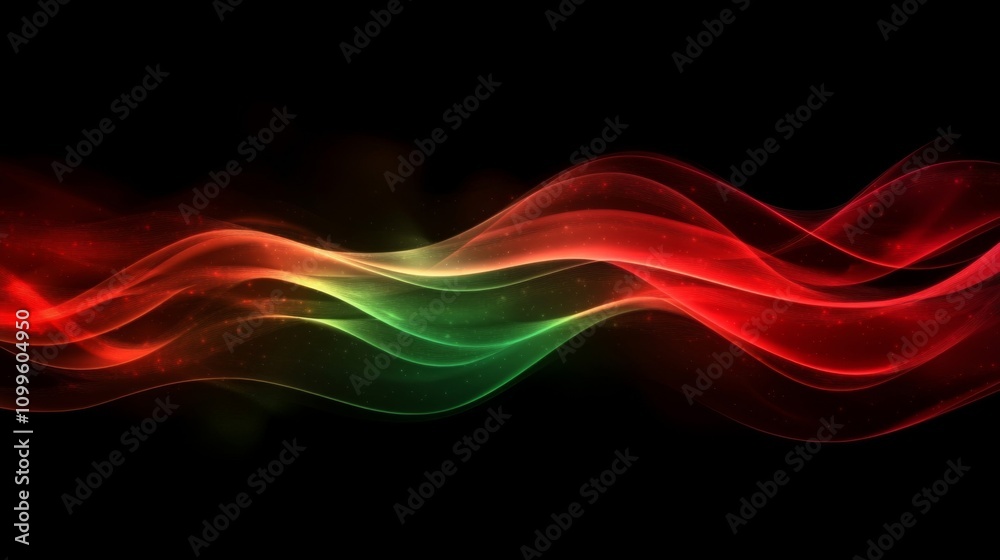Fototapeta premium Abstract Red Green Wave Light Design