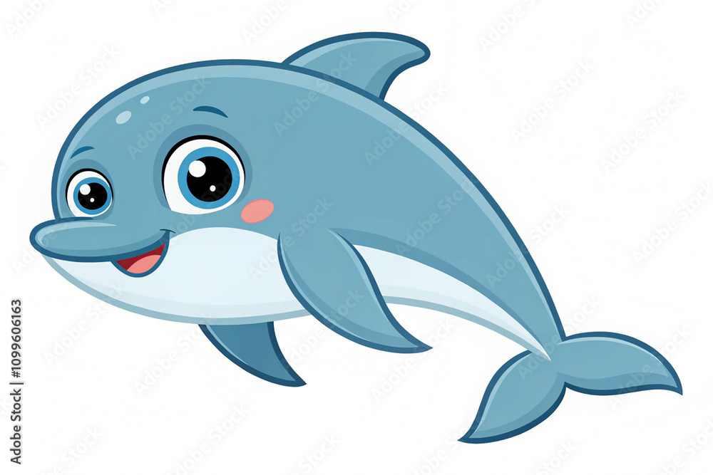 Fototapeta premium Dolphin. Cute dolphin cartoon icon vector illustration.