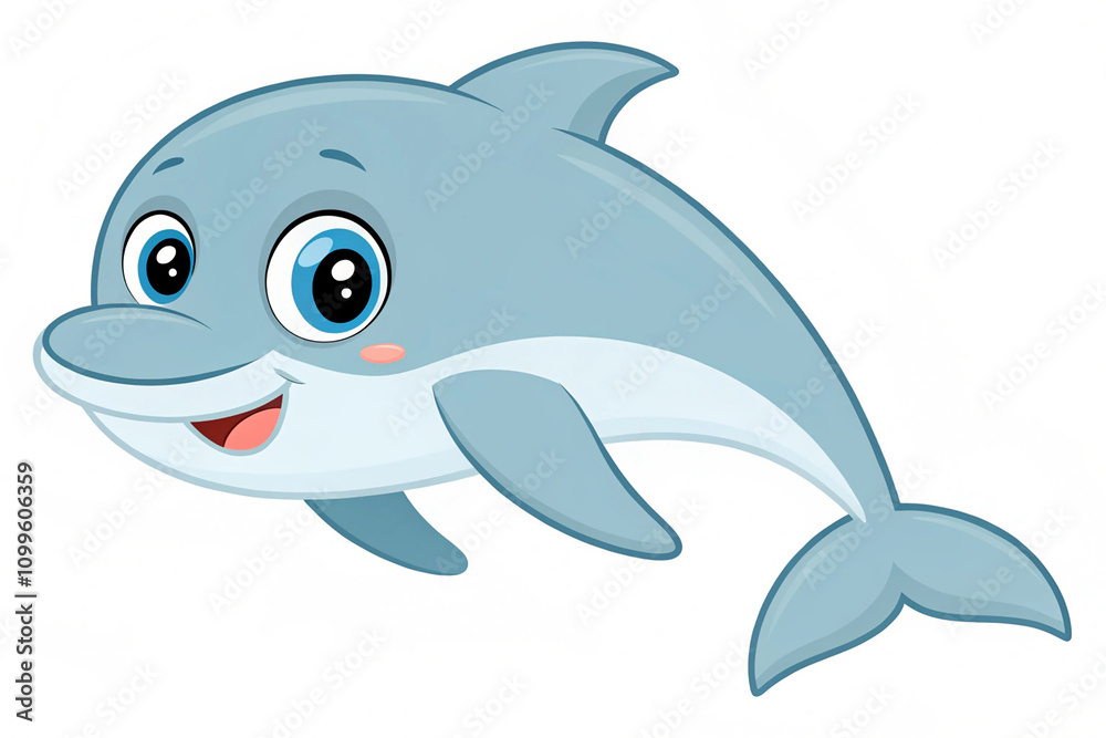 Fototapeta premium Dolphin. Cute dolphin cartoon icon vector illustration.