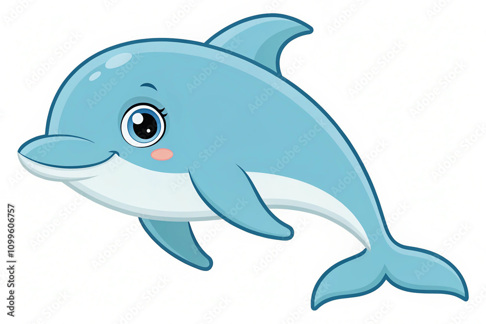 Fototapeta premium Dolphin. Cute dolphin cartoon icon vector illustration.