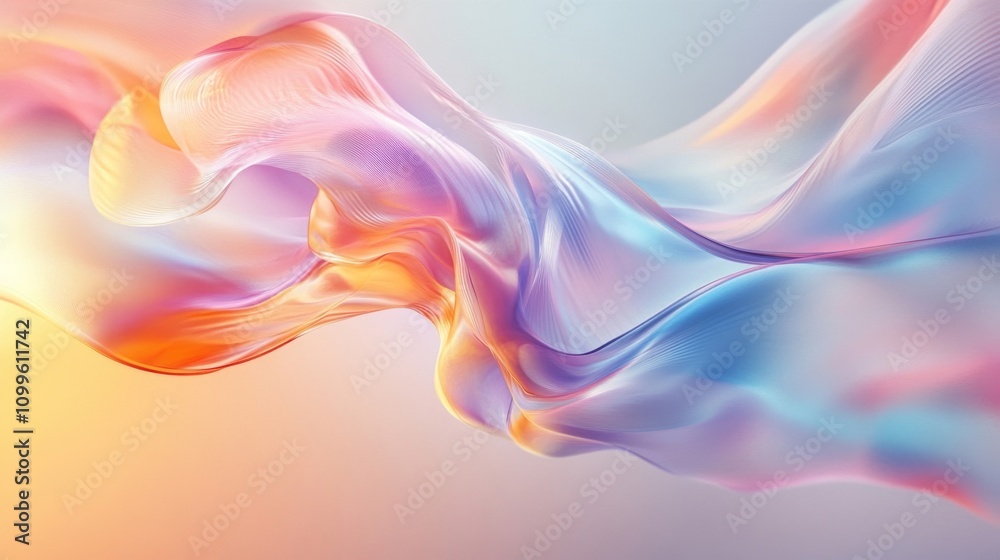 Obraz premium Abstract Pastel Swirls of Color Flowing Gently