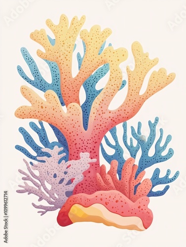 Vibrant Coral Design for Ocean Themed Decor and Children s Products photo