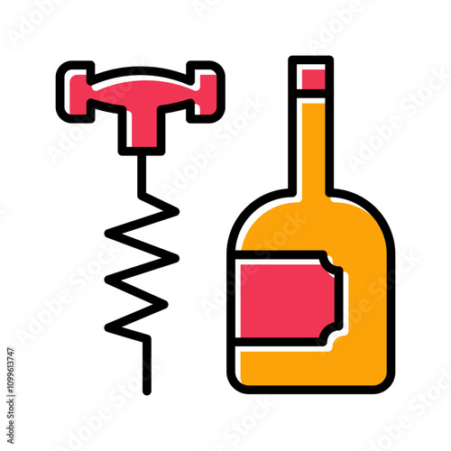 Wine Corkscrew Vector Icon