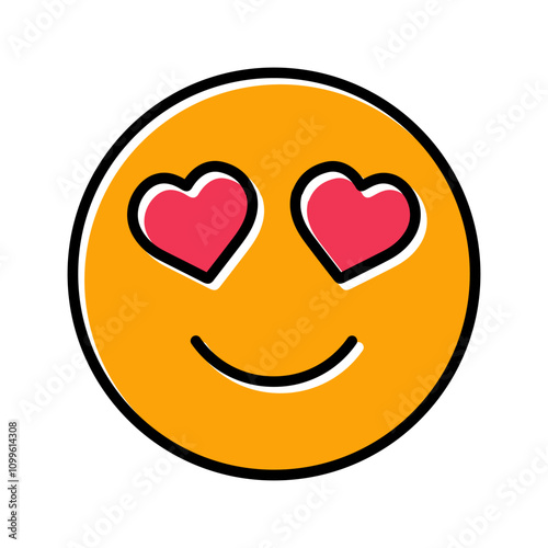Smiling Face with Hearts Vector Icon