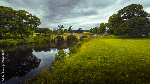 landscape with river and clouds