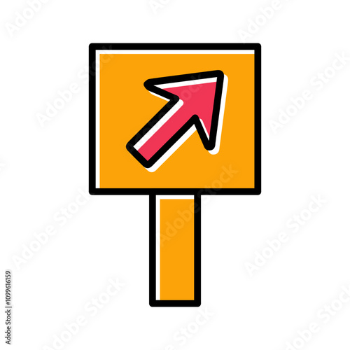 Diagonal Up-Right Arrow Vector Icon