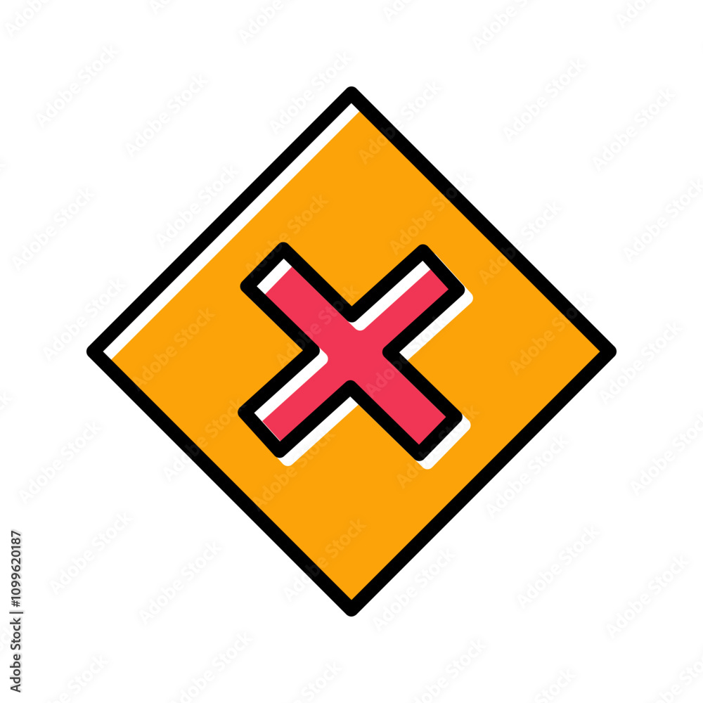 Obraz premium Multiplication Sign Vector Icon