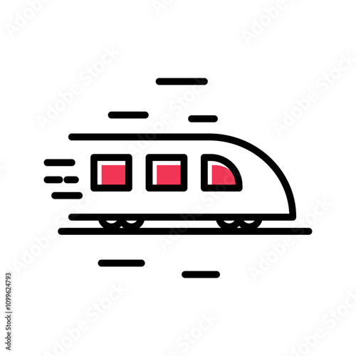 High-Speed Train Vector Icon