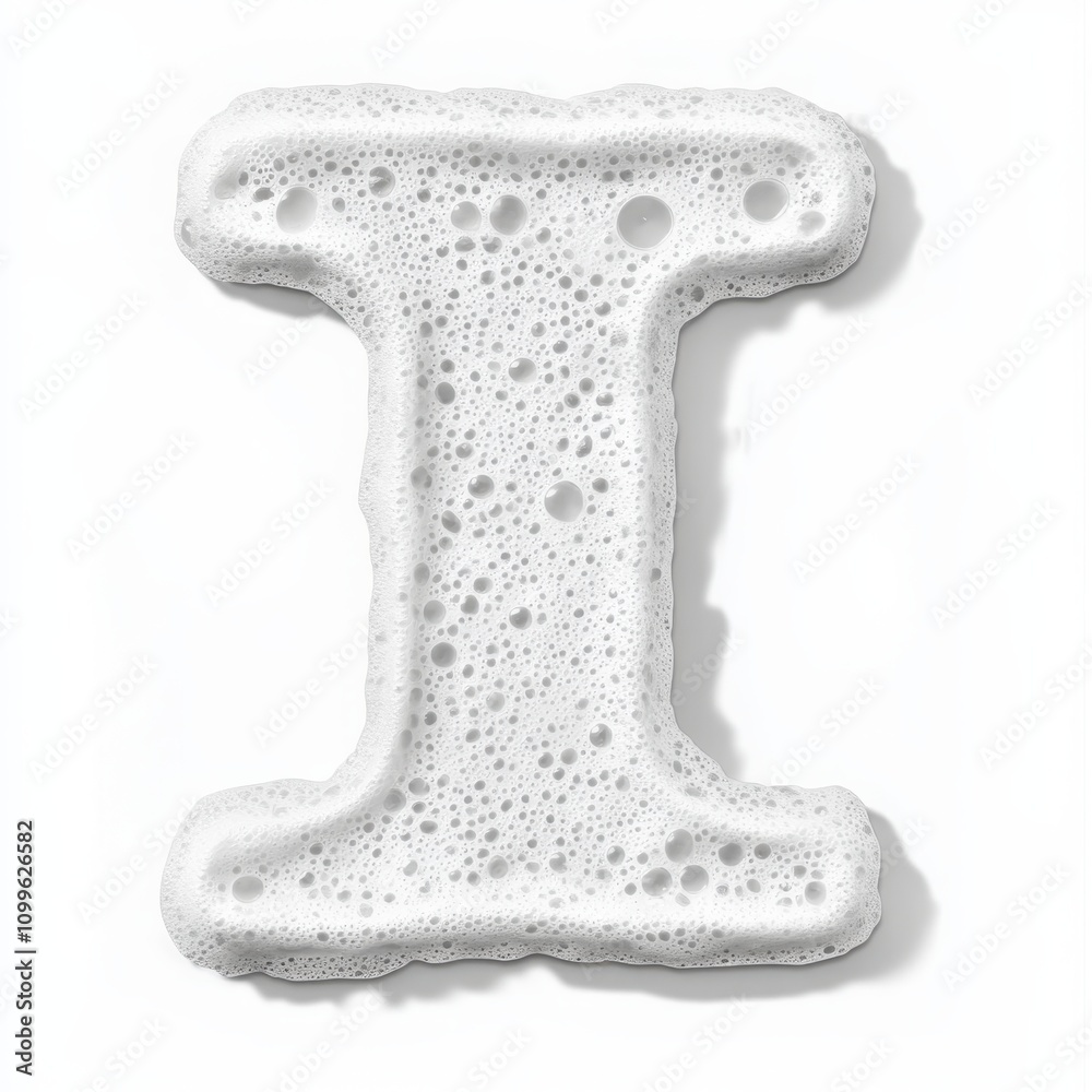 Fototapeta premium A bubbly, foam-like representation of the letter 