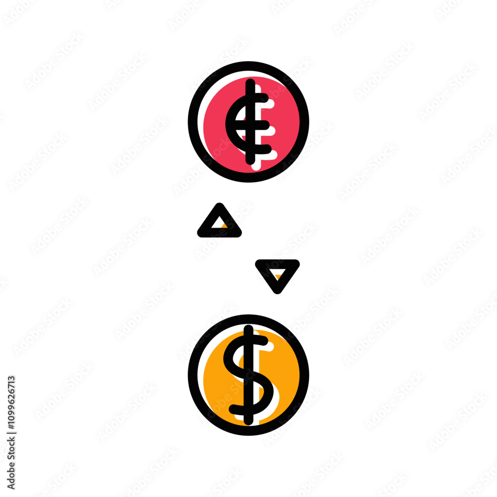 Obraz premium Currency Exchange Vector Icon