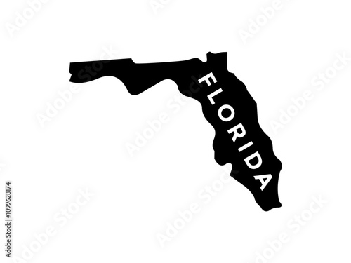 Florida map with isolated on a white background. United States of America map vector illustration