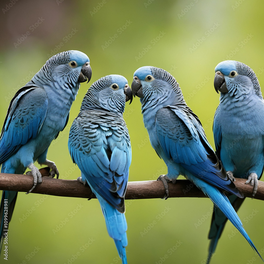 Obraz premium Small, vivid blue birds known for their bright colors and playful