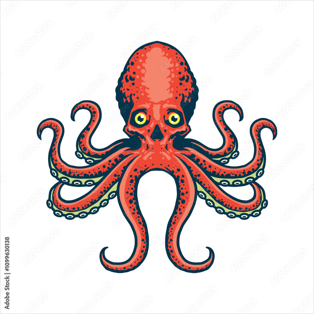 Fototapeta premium red kraken artwork
