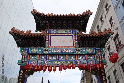 China Town, decoration and Lampions, London, England photo