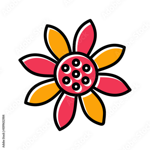 Sunflower Symbol Vector Icon