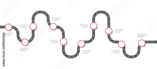 Roadmap Infographic Template Design With 10 Steps or Process.