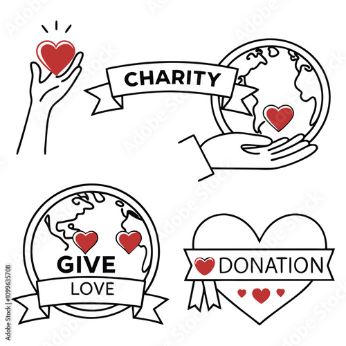 A series of charity themed Vector illustration Adobe Illustrator Artwork