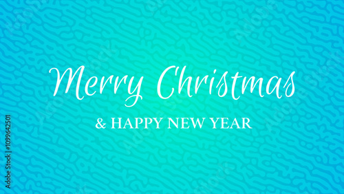 Merry Christmas and Happy New Year incription on turing background