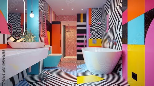 Psychedelic Bathroom Design: Bold Colors and Patterns