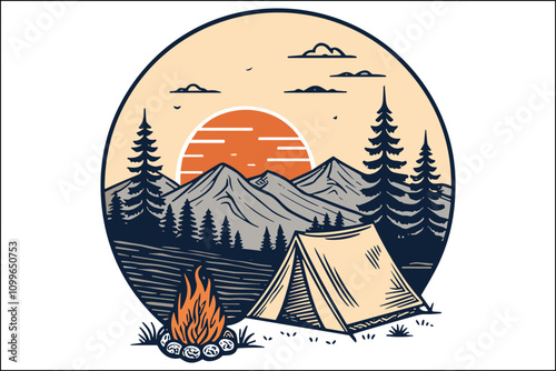 Forest Camp Tent on Stilts: Sunrise Adventure by the Lake"