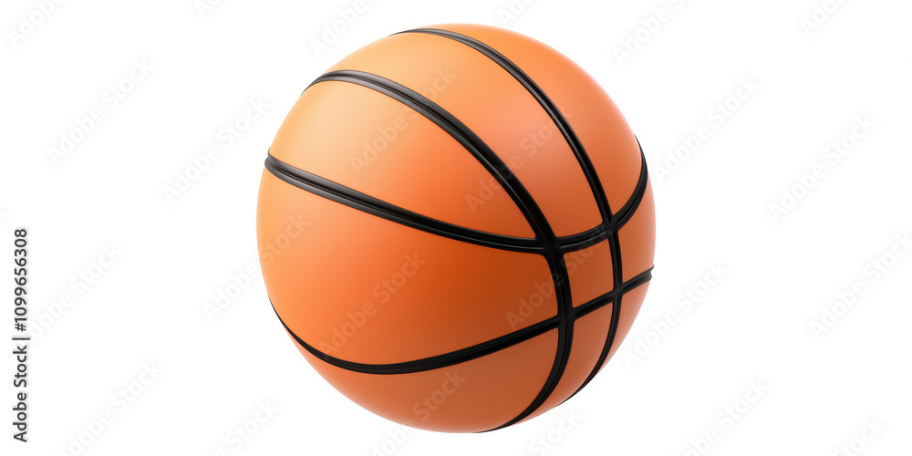 Fototapeta premium 3D Illustration Of An Orange Basketball Isolated On Transparent Background