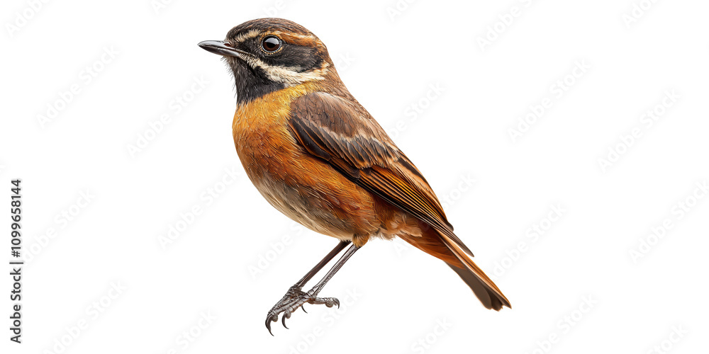 Obraz premium Small Brown Bird Perched Isolated On Transparent Background