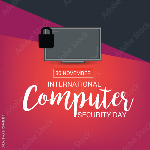 Vector illustration of a Background for International Computer Security Day. photo