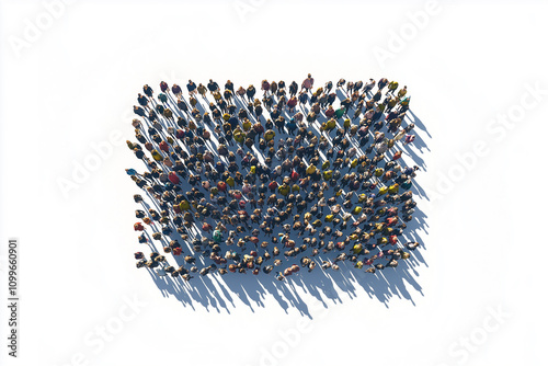 Aerial view of people gathering in the square, aerial photography, minimalism, simple lines, high resolution, professional photograph, high detail