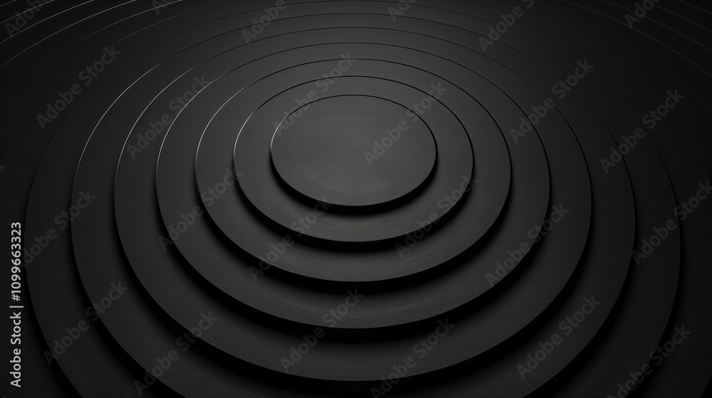 Obraz premium Abstract Black Concentric Circles Design Pattern