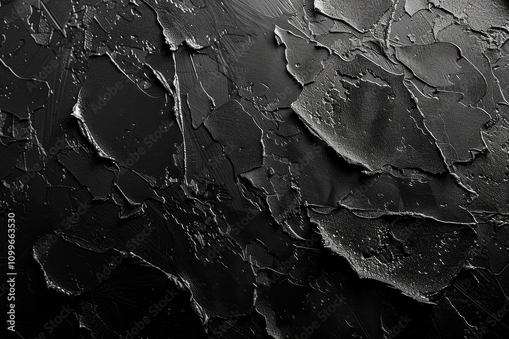 Fototapeta premium Abstract Black Texture Impasto Painting Design
