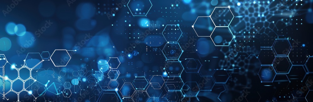 Naklejka premium Abstract Hexagon Network Digital Technology Background