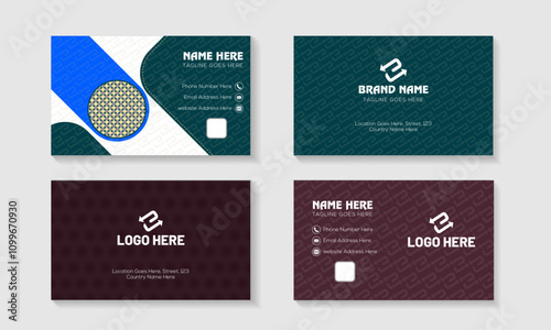 We were visiting card design template mockups—two different designs with a geo-matric shape and uncommon pattern.