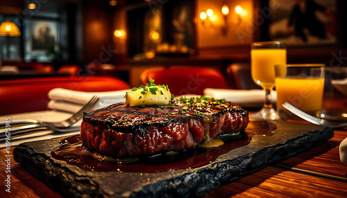 A Perfectly Seared Medium-Rare Steak.
