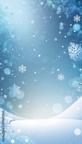 Frozen Dreams: A Blue Snowfall Bokeh Wonderland