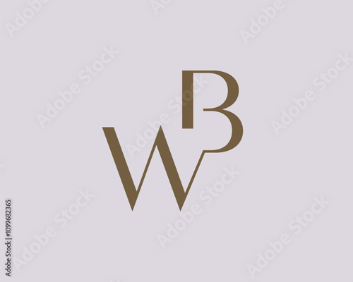 WB or BW letter logo icon design. Classic style luxury initials monogram.